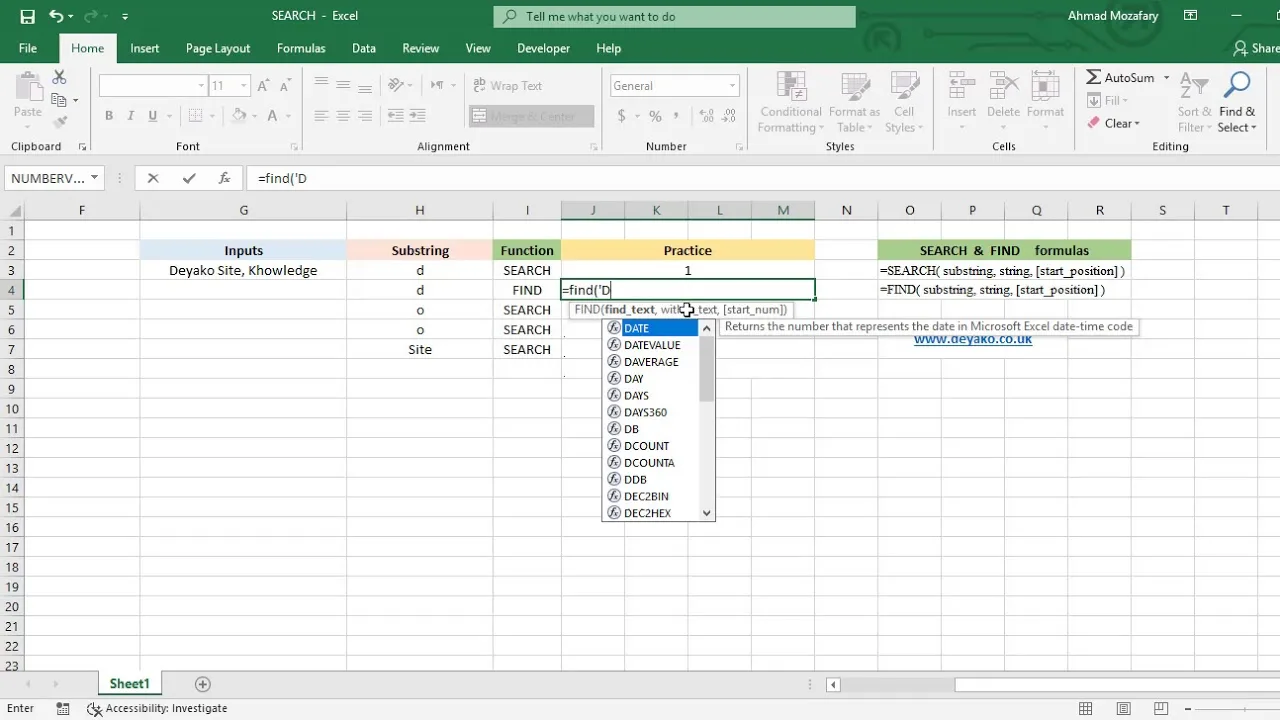 Hàm FIND được tối ưu như thế nào trong Excel 2