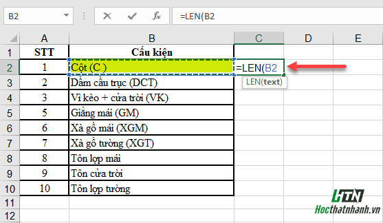 Hàm LEN trong Excel là gì Cách sử dụng 2