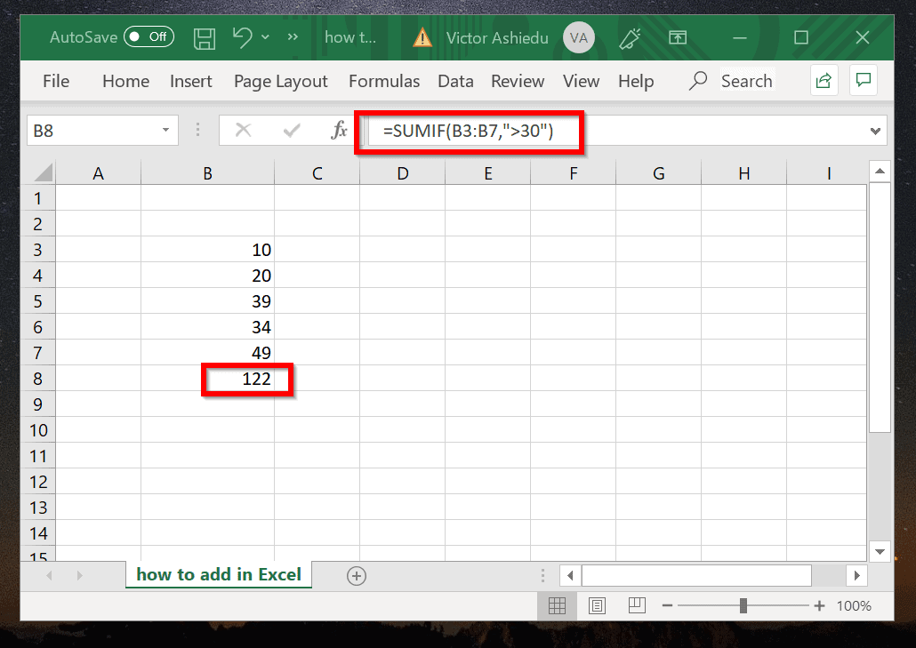 Phải sử dụng hàm SUM trong Excel như thế nào 3