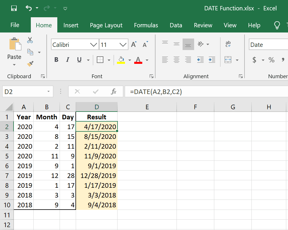 Ứng dụng của hàm DATE trong Excel và cách sử dụng 4