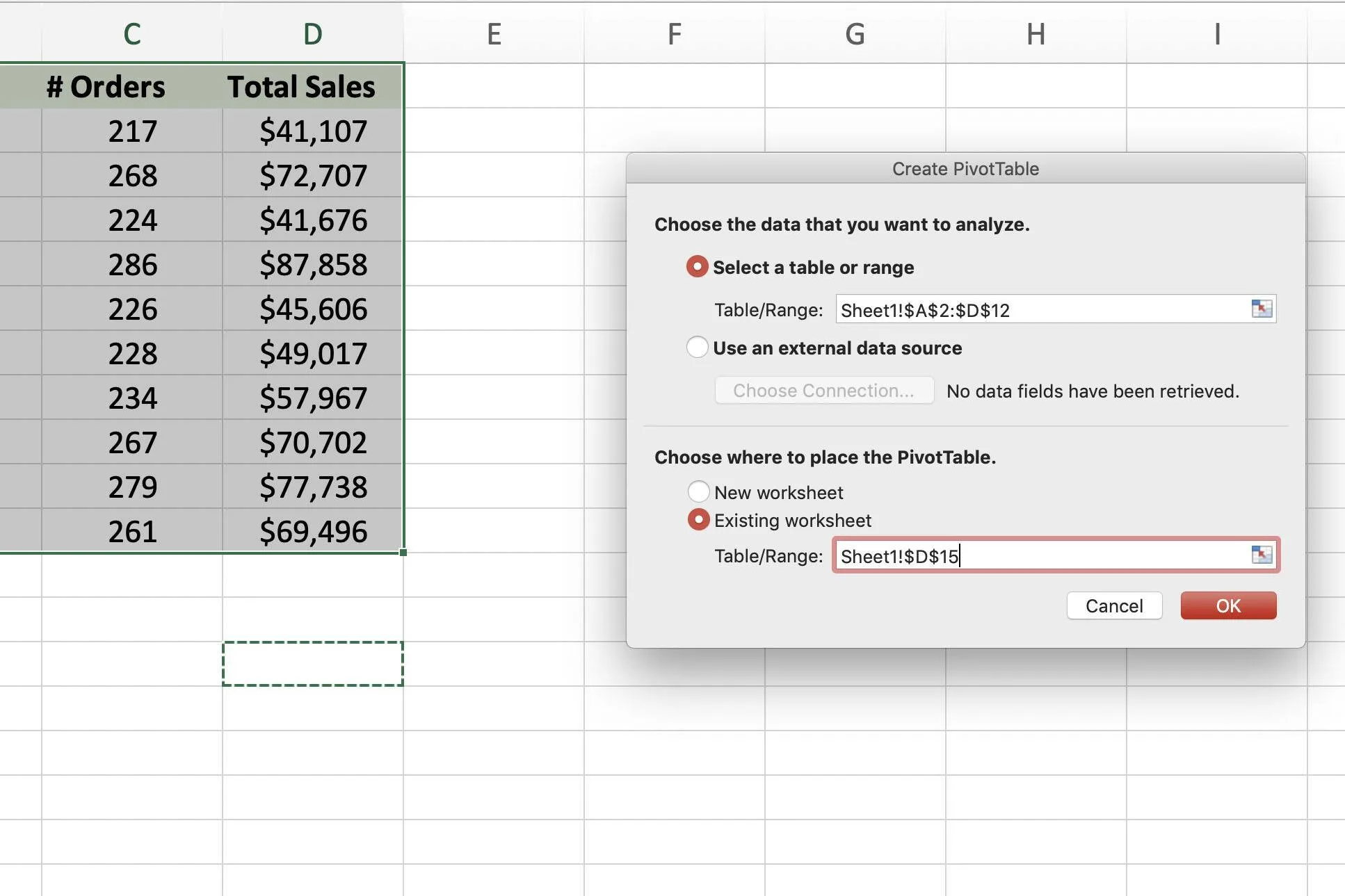 Công dụng của PivotTable trong Excel 1