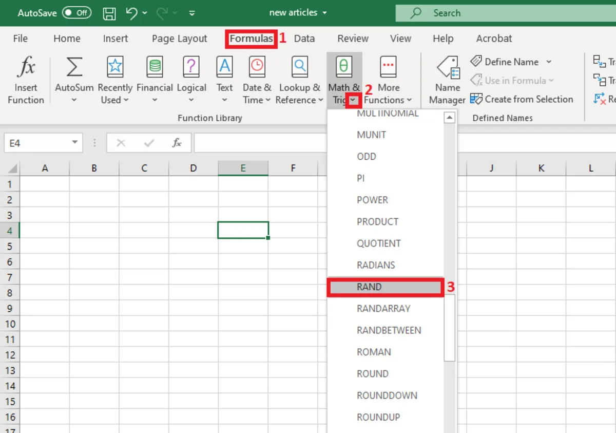 Hàm RAND trong Excel có chức năng gì 2