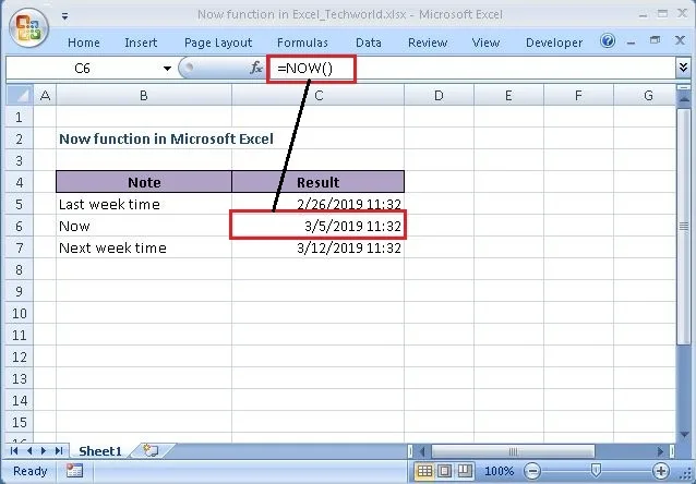 Phương pháp sử dụng hàm NOW trong Excel hiệu quả 4